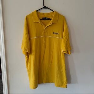 Vintage 90s CHAPS Ralph Lauren Yellow polo jersey tee shirt with stripe (binL)